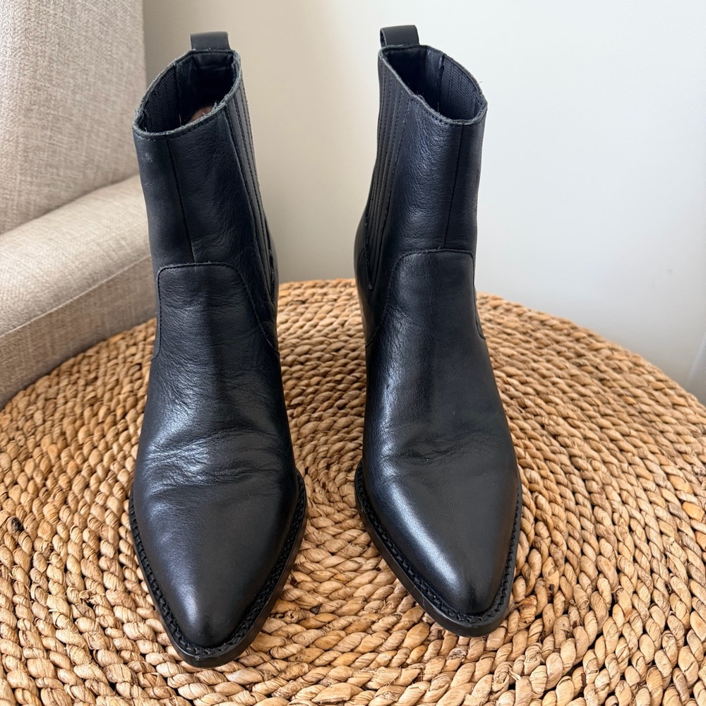 J. Crew Black Leather Ankle Boots - Picture 3 of 6